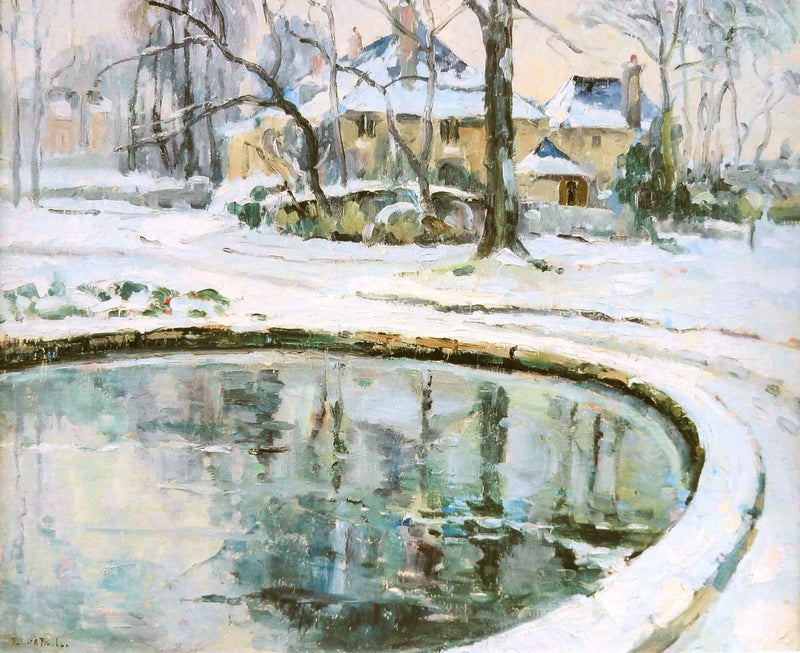 Bassängen, snö - Robert Antoine Pinchon