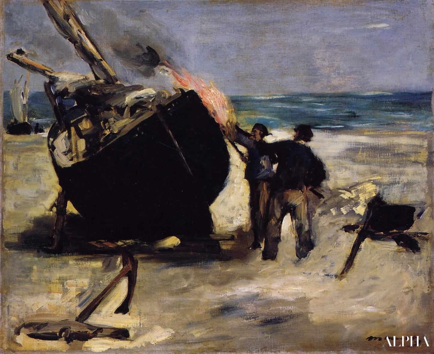The Tarred Boat - Edouard Manet - High-end reproductions of paintings and artworks