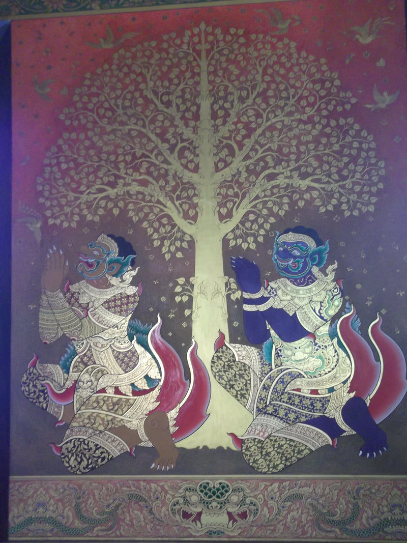 Le Bouddha entouré de disciples à Wat Trithotsathep - Artiste thaïlandais anonyme