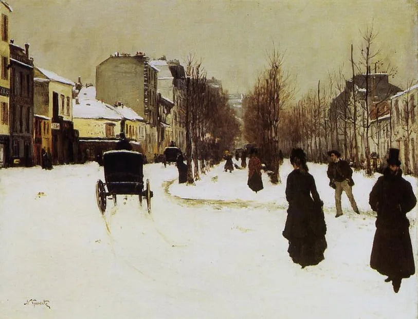 Clichy Boulevard i snöväder - Norbert Gœneutte