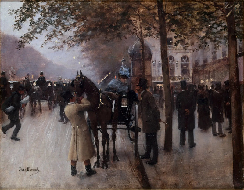 Boulevarden av Capucines, kvällen, framför Café Napolitain - Jean Béraud