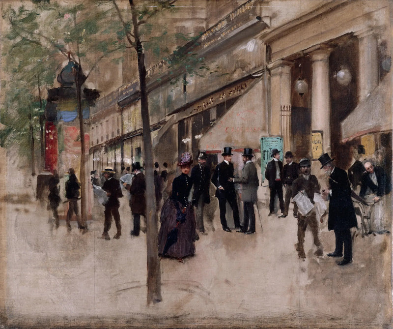 Boulevard Montmartre, framför Variététeatern, eftermiddag - Jean Béraud