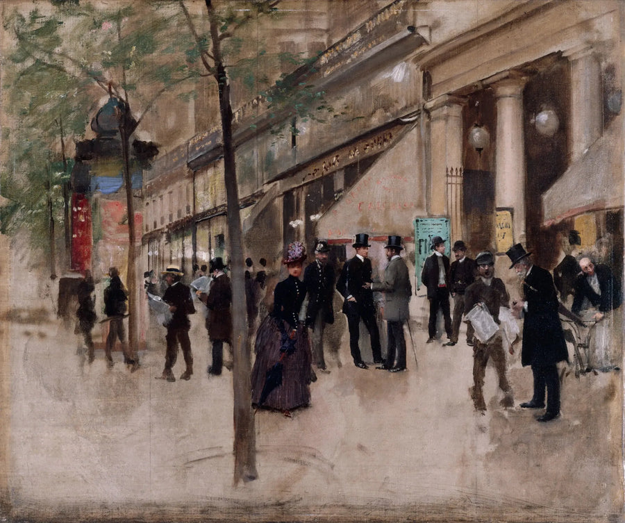 Boulevard Montmartre, framför Variététeatern, eftermiddag - Jean Béraud