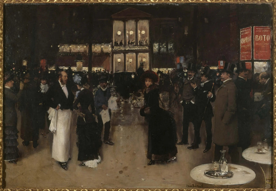 Boulevarden Montmartre, natten, framför Variétés-teatern - Jean Béroud