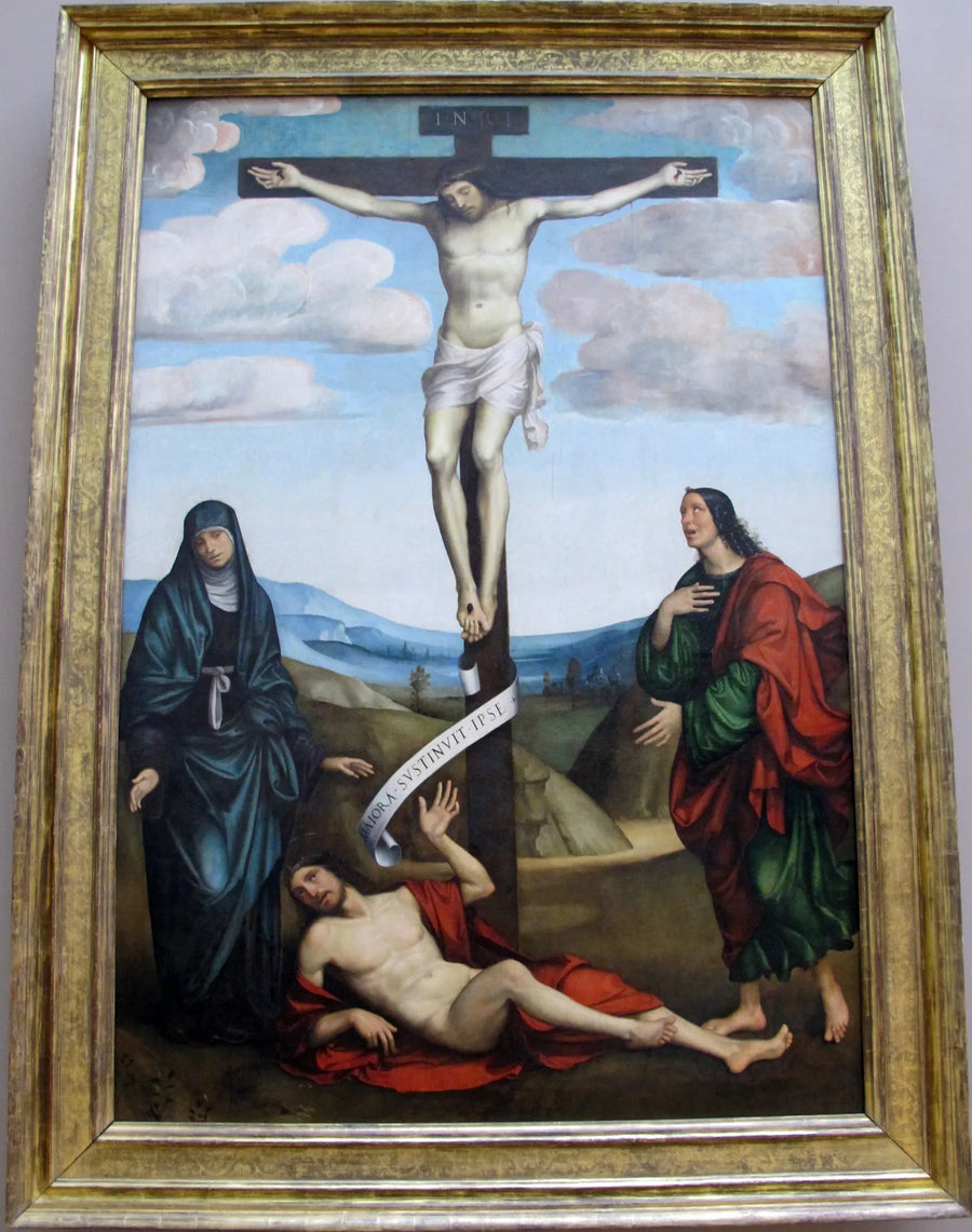 Calvariet med helige Job vid korsets fot - Francesco Francia