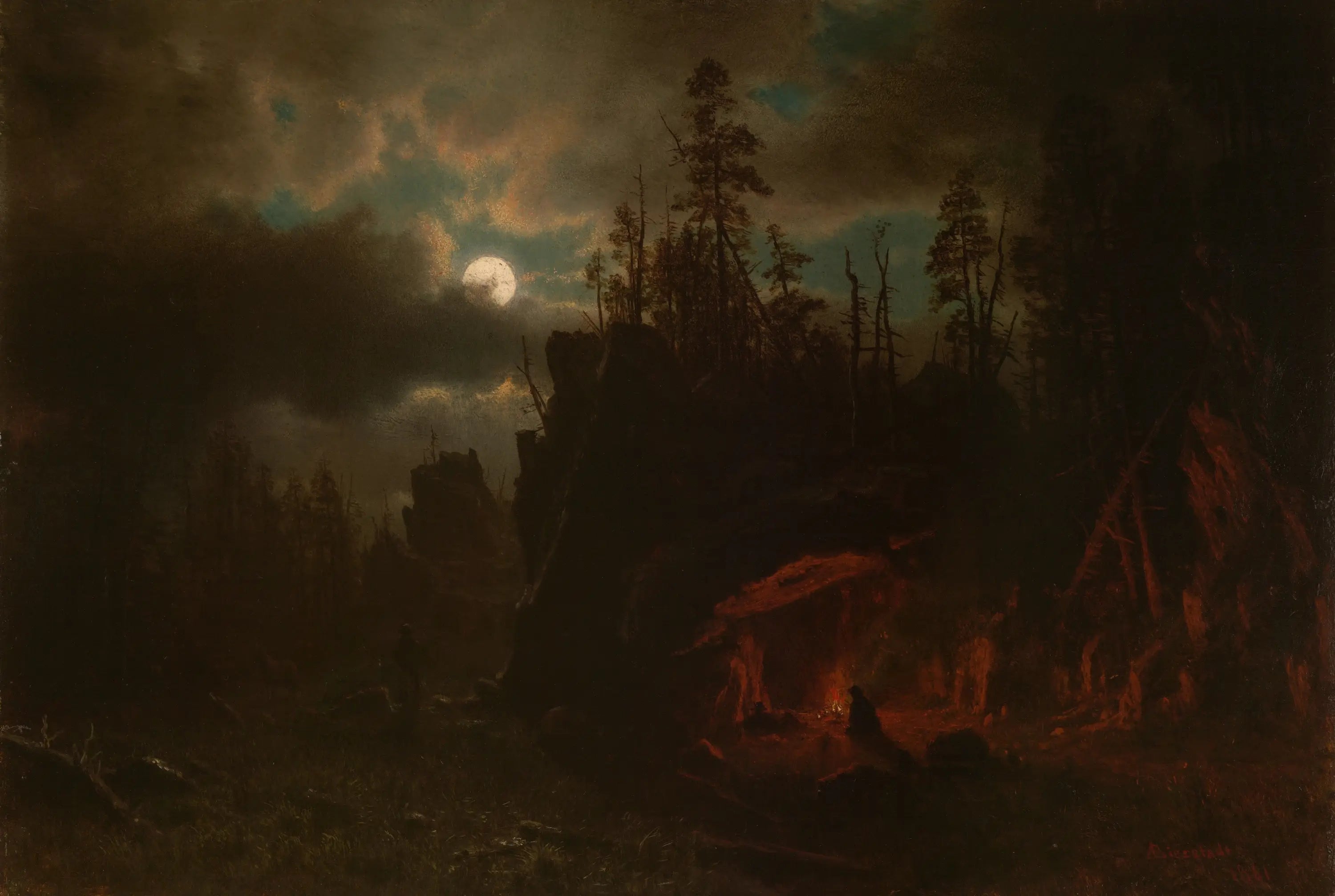 Le camp des trappeurs - Albert Bierstadt - Alpha Reproduction