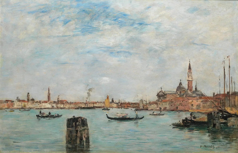 Kanalen Giudecca och San Giorgio Maggiore, Venedig - Eugène Boudin