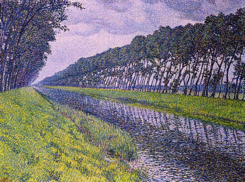 Kanalen i Flandern i sorgset väder - Théodore van Rysselberghe
