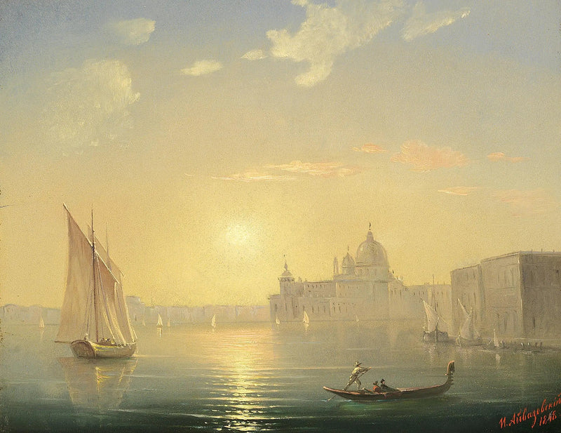 Canal Grande med utsikt över Santa Maria della Salute vid solnedgången. - Ivan Aïvazovski