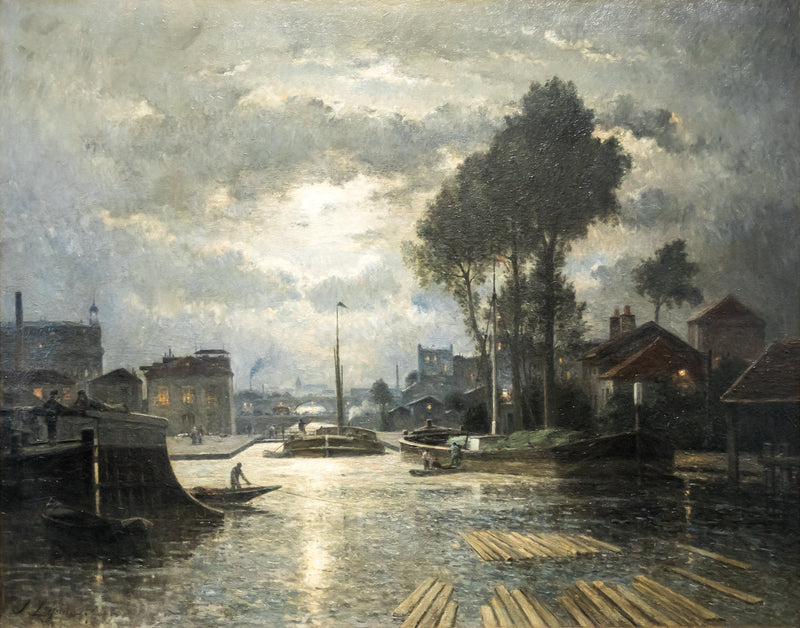Saint-Denis-kanalen sett från Metz-hamnen, månens effekt - Stanislas Lépine