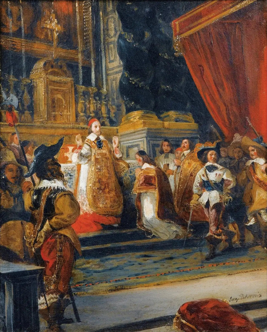 Kardinal Richelieu firar mässan i Palais-Royal-kyrkan - Eugène Delacroix