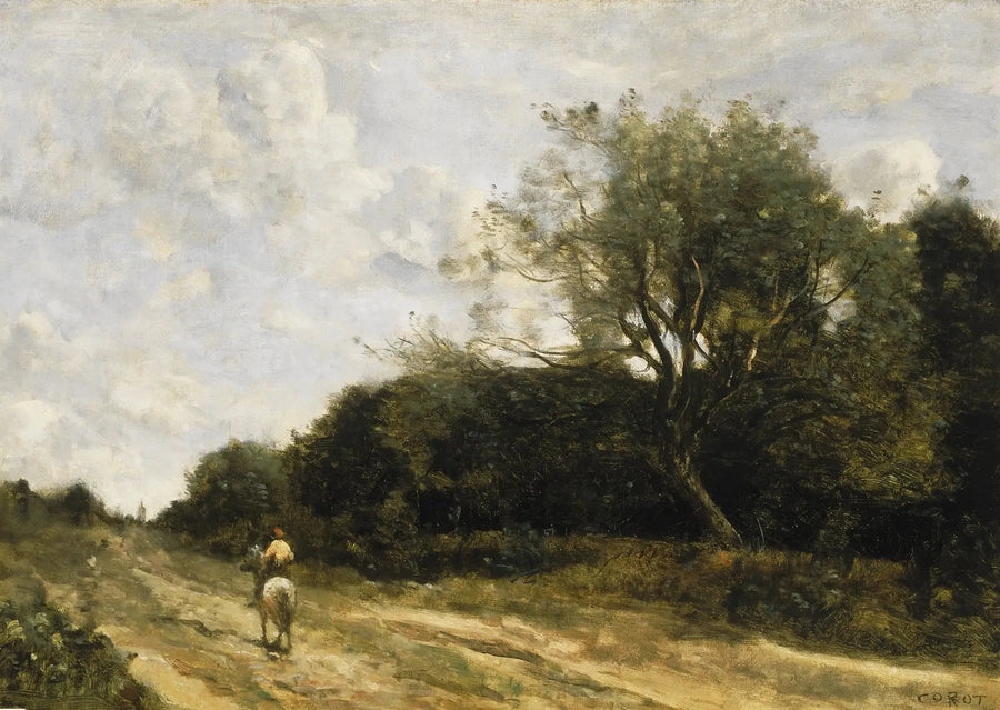 Ryttaren på vägen - Jean-Baptiste Camille Corot
