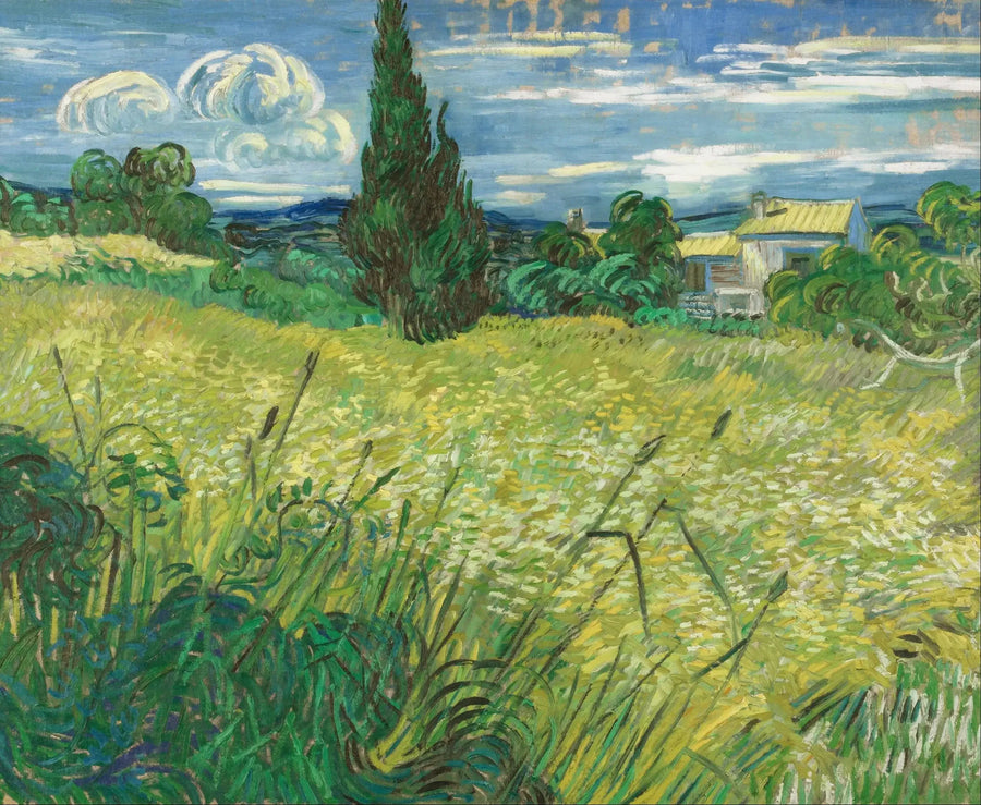 Den gröna vetemarken med cypress - Vincent van Gogh