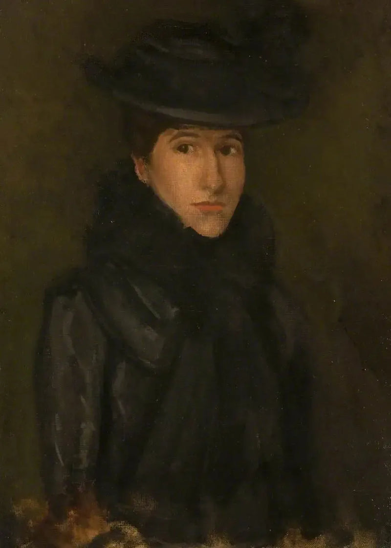 Den Svarta Hatten - Mademoiselle Rosalind Birnie Philip; 1900-1902 - James Abbott McNeill Whistler