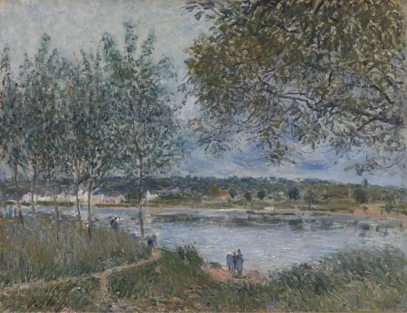 Den gamla färjans väg i By - Alfred Sisley