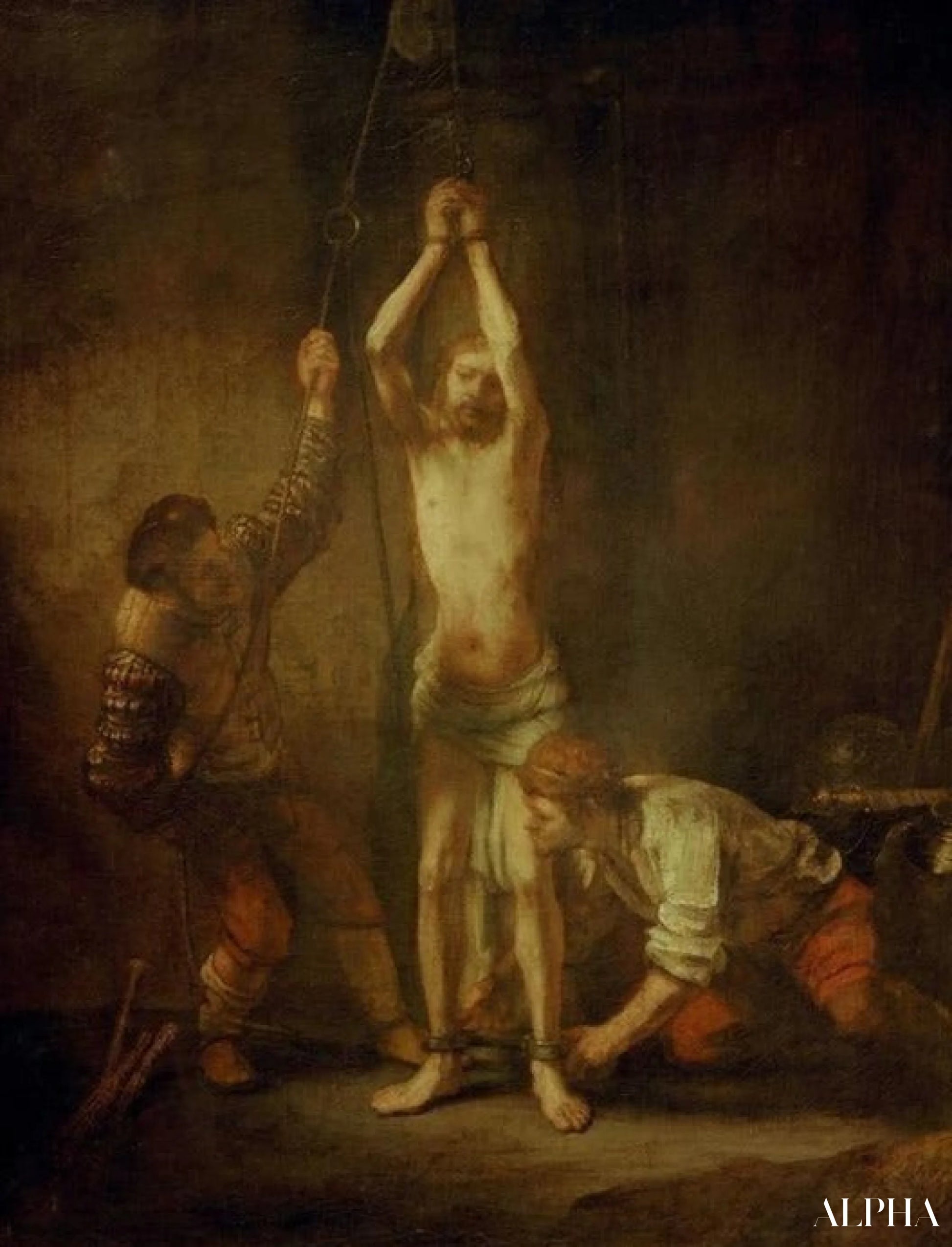 Le Christ à la colonne - Rembrandt van Rijn - Reproductions de tableaux et peintures haut de gamme
