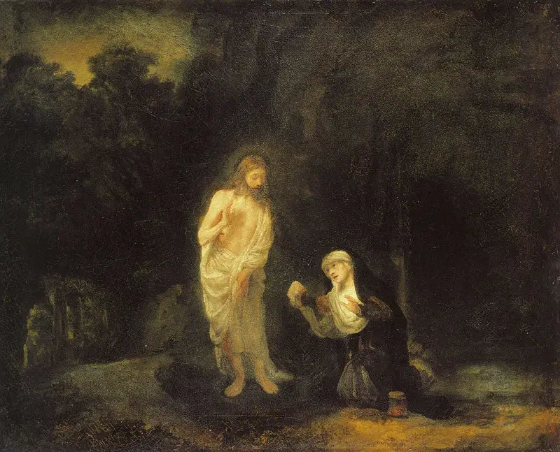 Kristus som visar sig för Maria Magdalena, "Noli me tangere" - Rembrandt