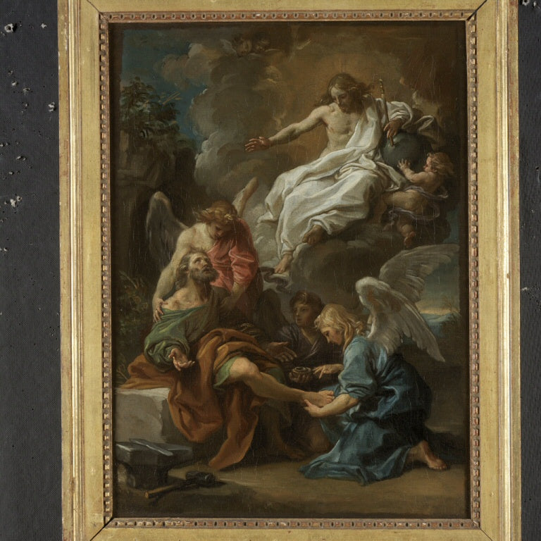 Le Christ apparaissant à saint Ampelius - Pompeo Batoni image 1 copie de tableau peinte à la main