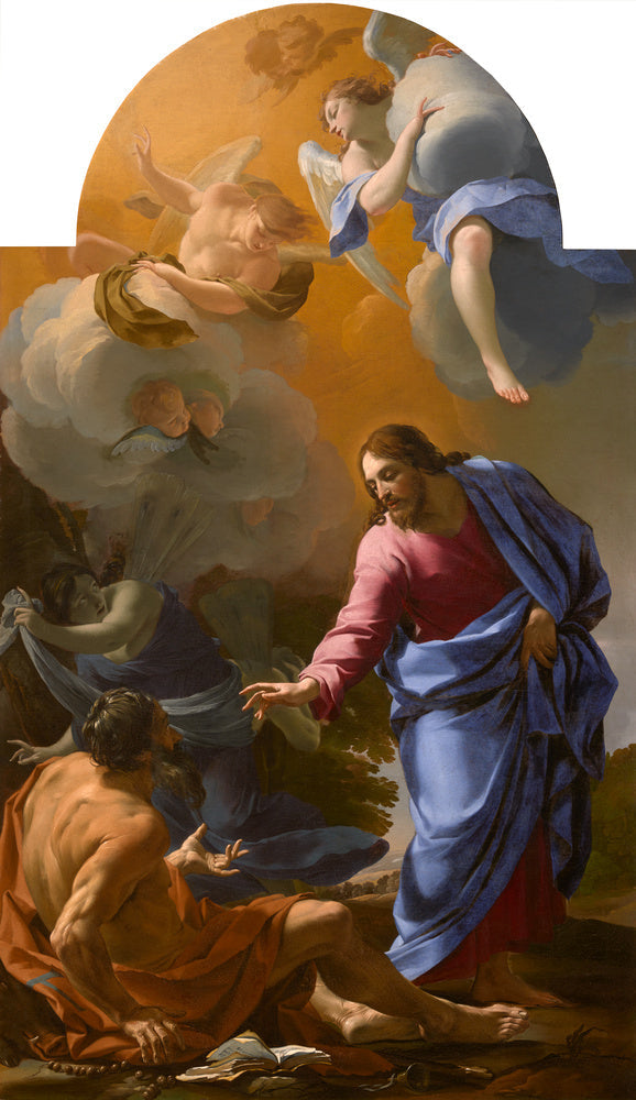 Kristus som uppenbarar sig för helige Antonius Abbot - Simon Vouet