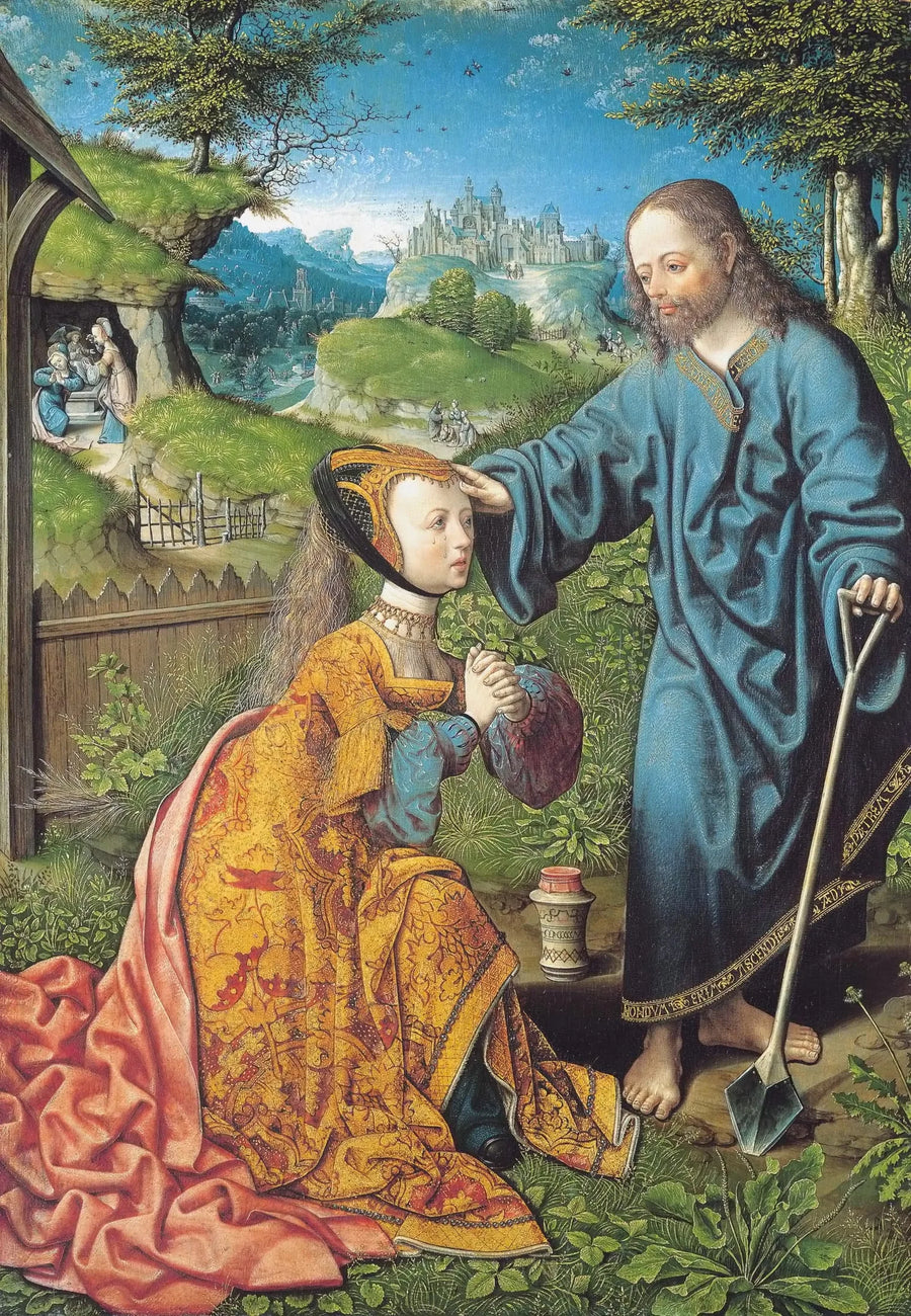Kristus som trädgårdsmästare som visar sig för Maria Magdalena - Jacob Cornelisz van Oostsanen