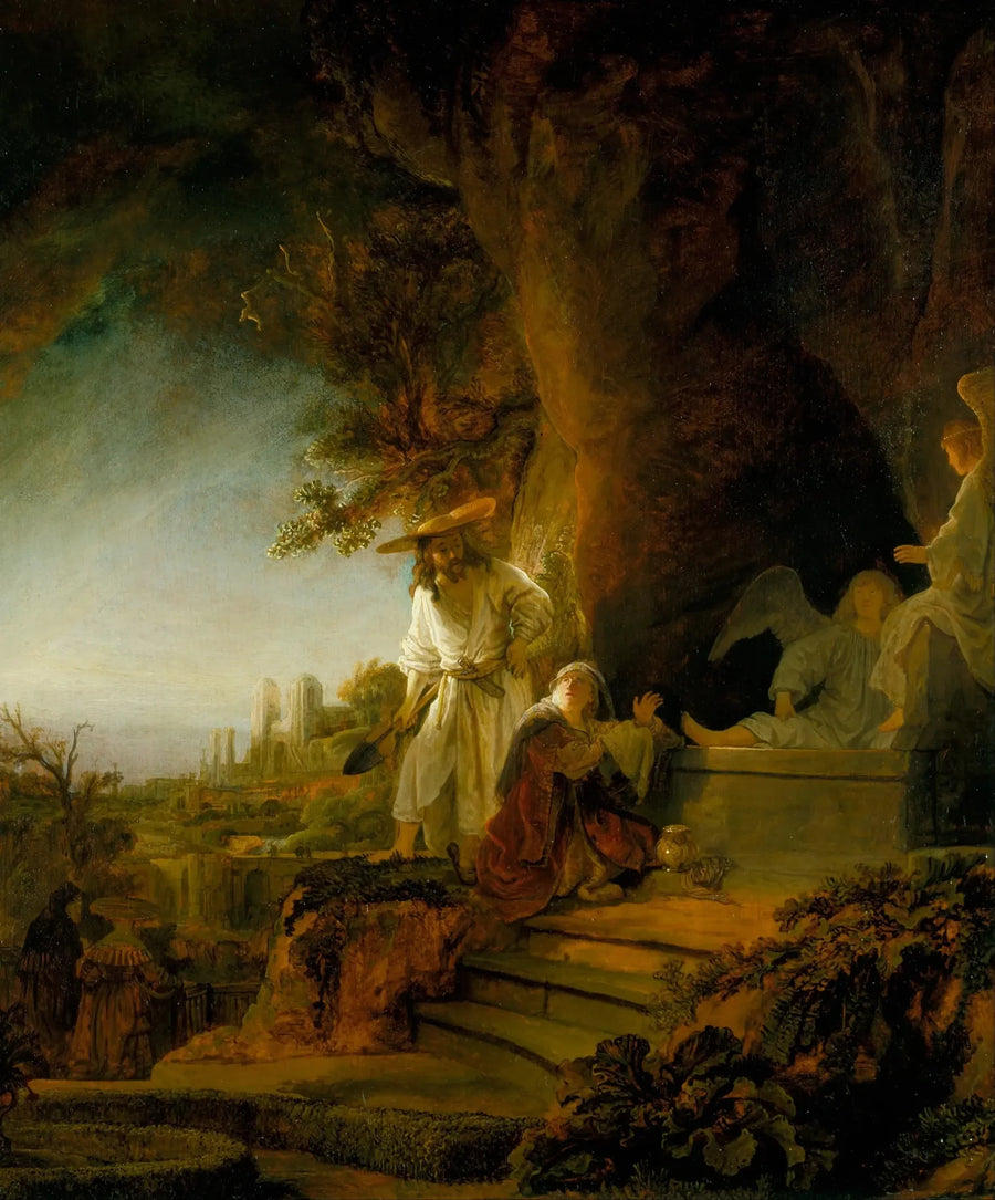 Kristus som visar sig som trädgårdsmästare för Maria Magdalena - Rembrandt