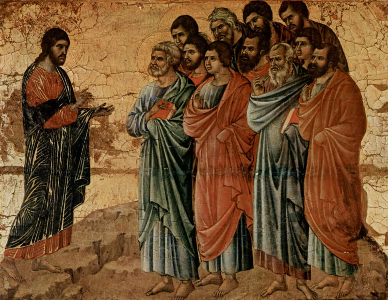 Kristus uppenbarar sig för lärjungarna på Galileiska sjön - Duccio di Buoninsegna