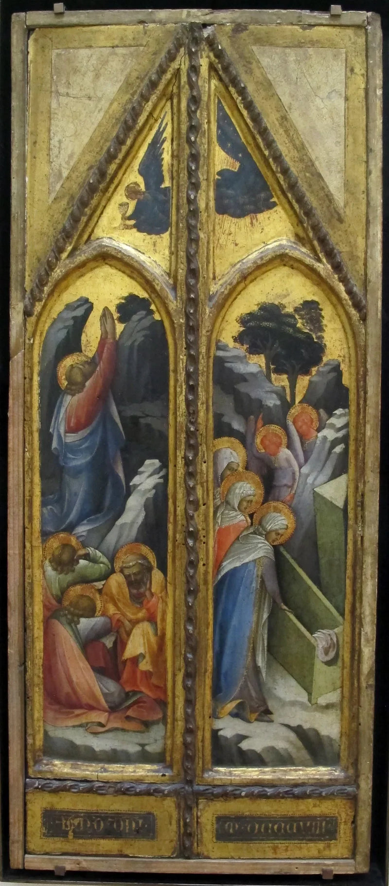 Kristus i olivlundens trädgård; De heliga kvinnorna vid graven - Lorenzo Monaco