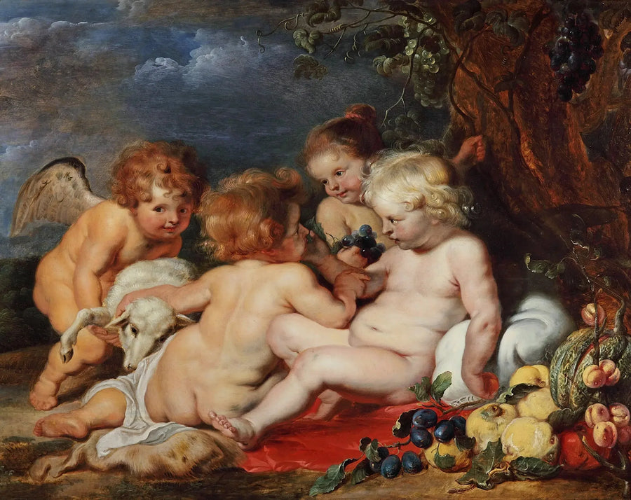 Kristus med den unge helige Johannes och änglarna - Peter Paul Rubens