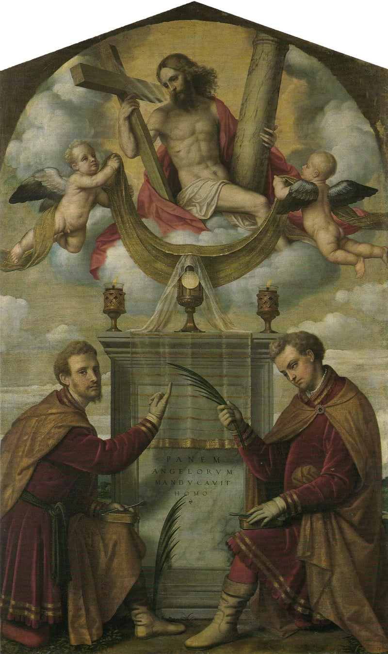 Kristus med eukaristien och helgonen Côme och Damien - Alessandro Bonvicino