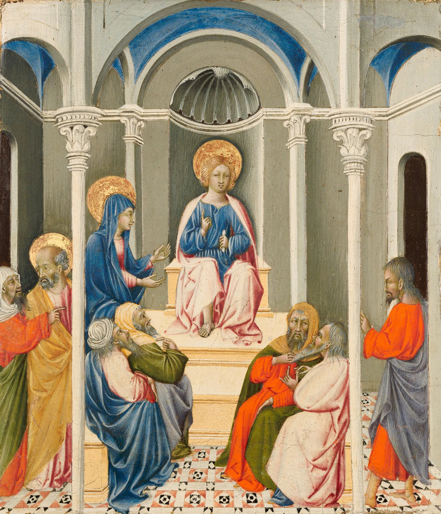 Kristus i konflikt i templet - Giovanni di Paolo