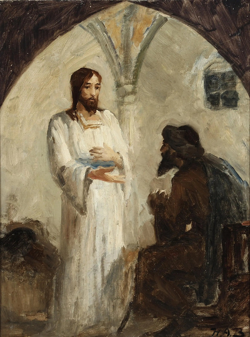 Kristus i samtal med en lärjunge. - H. A. Brendekilde