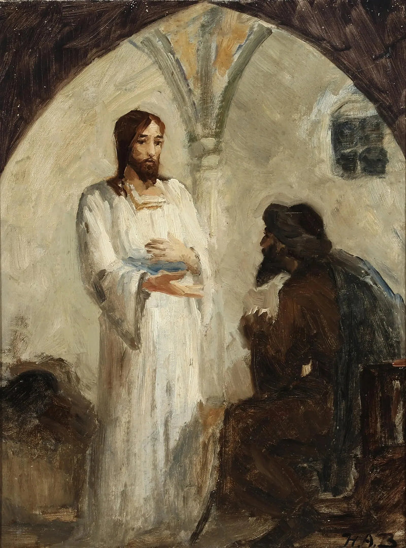 Kristus i samtal med en lärjunge. - H. A. Brendekilde