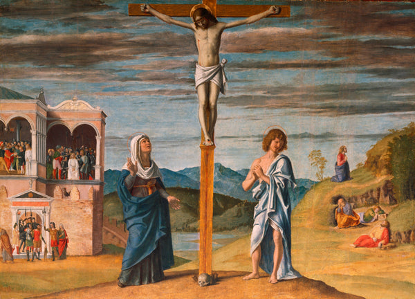Kristus på korset med Jungfru Maria och helige Johannes evangelisten - Cima da Conegliano
