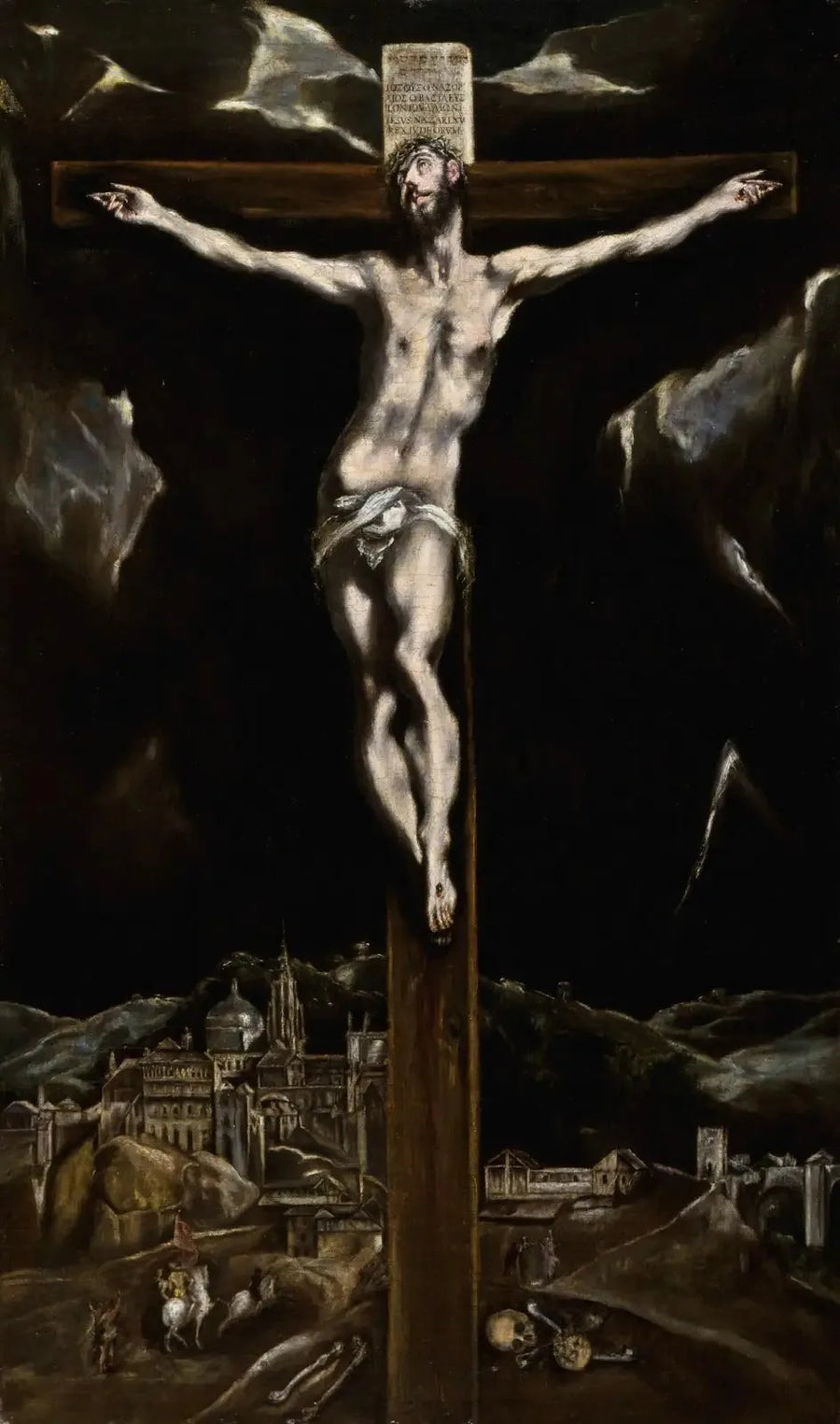 Kristus på korset med utsikt över Toledo - El Greco
