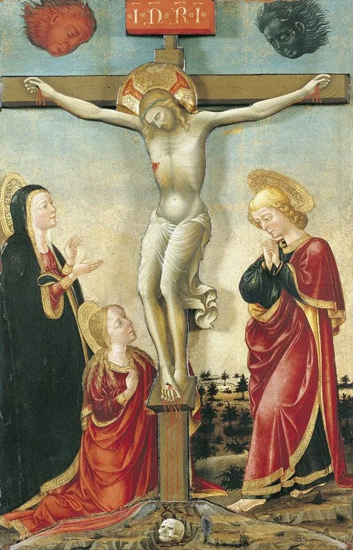 Kristus på korset, Jungfru Maria, Johannes och Maria Magdalena - Lorenzo Monaco