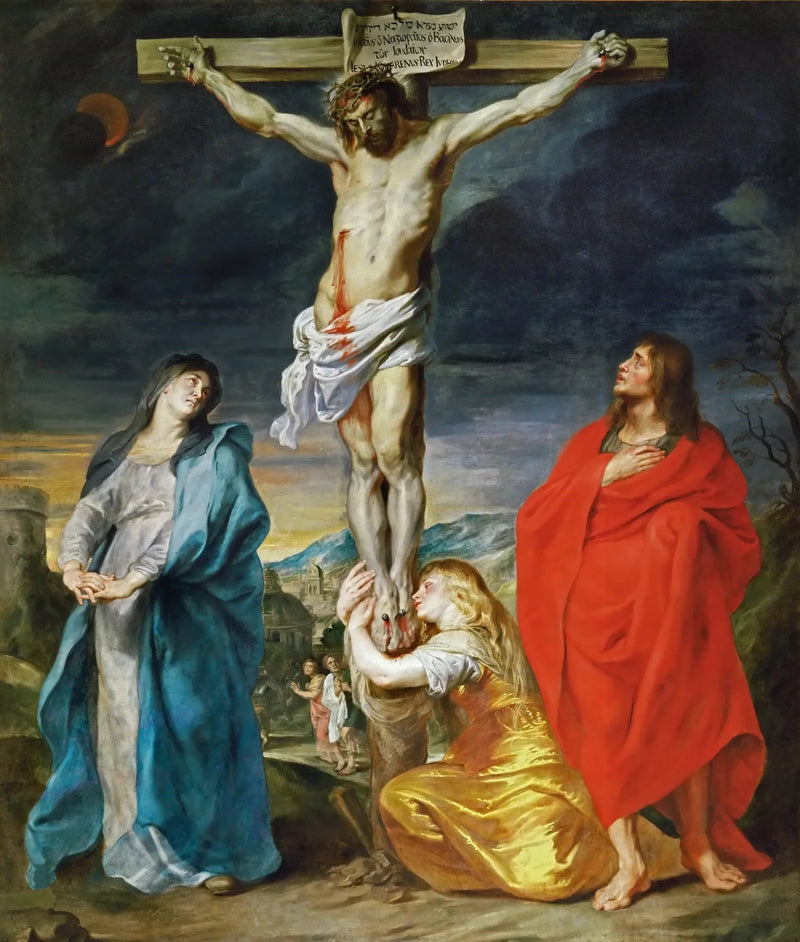Kristus på korset, Jungfru Maria, Sankt Johannes och Sankt Magdalena - Antoine van Dyck