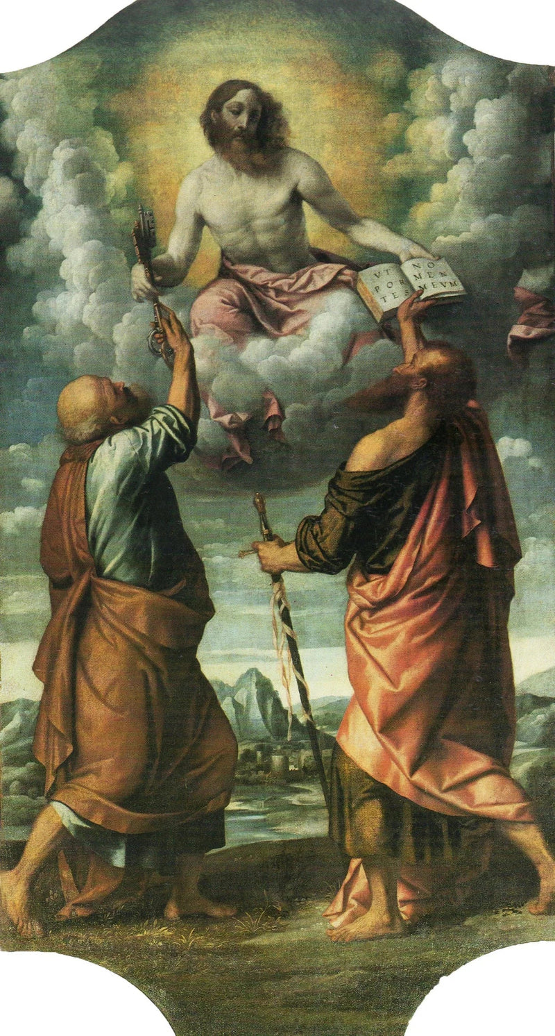 Kristus i härlighet med helgonen Petrus och Paulus - Alessandro Bonvicino