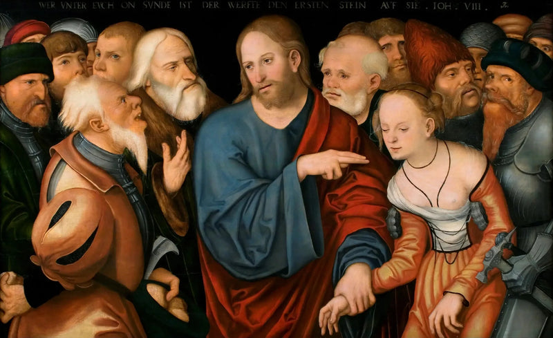 Kristus och den adulteresska kvinnan - Lucas Cranach den äldre