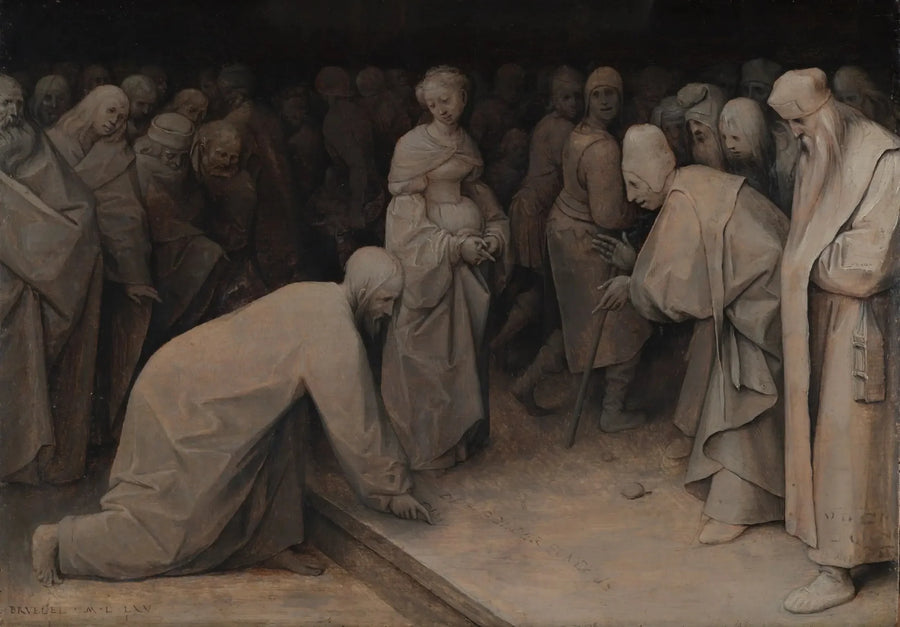 Kristus och den adultererande kvinnan - Pieter Brueghel den äldre
