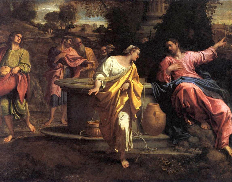 Kristus och den samaritiska kvinnan - Annibale Carracci