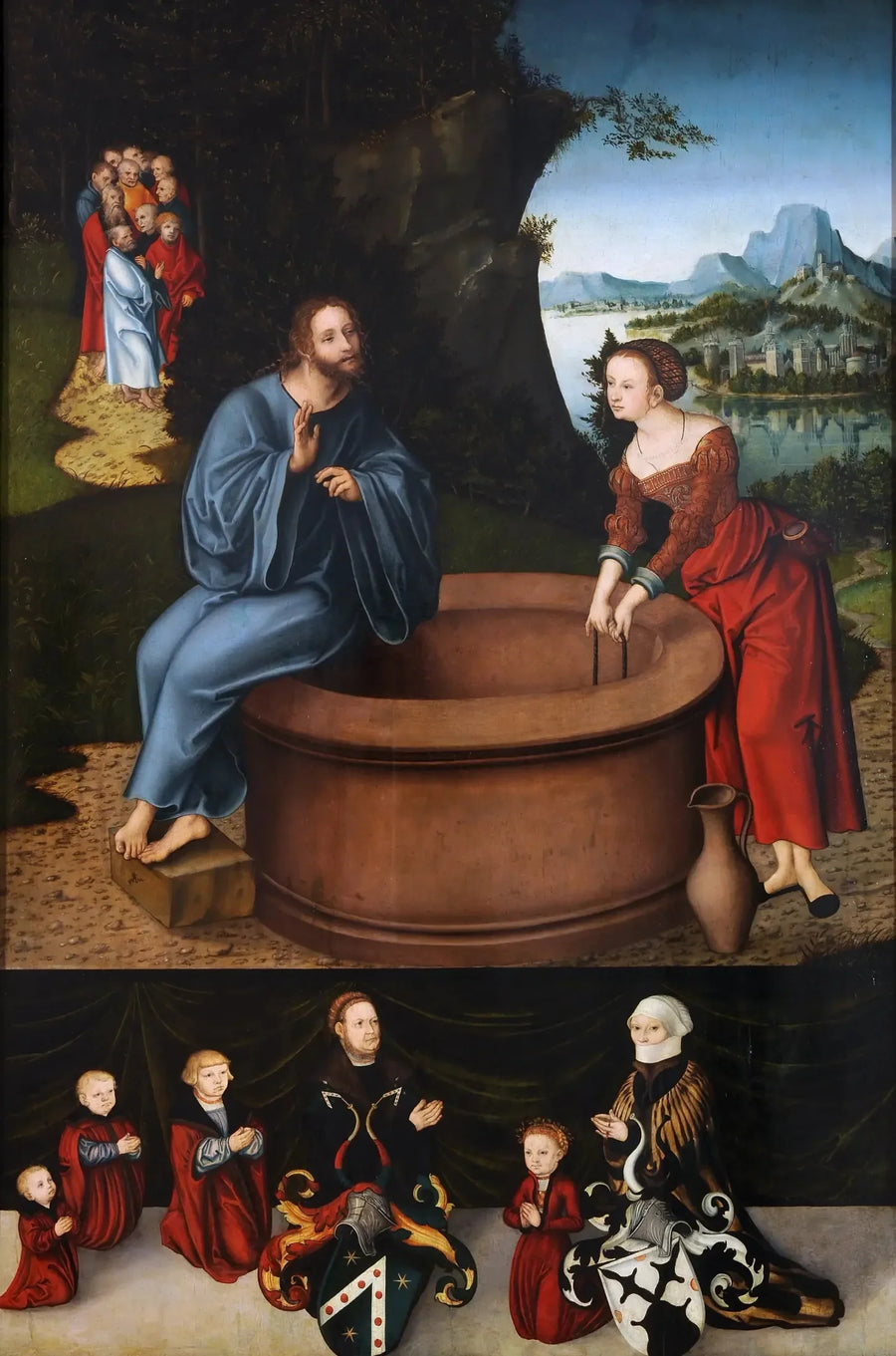Kristus och den samariska kvinnan vid brunnen - Lucas Cranach den äldre