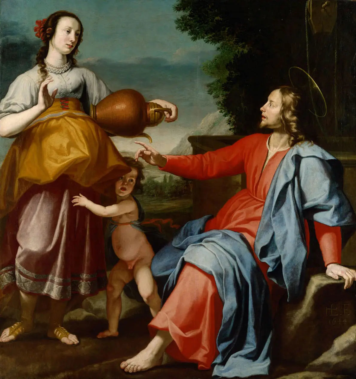 Le Christ et la Samaritaine - Lorenzo Lippi image 1 reproduction artisanale de tableau