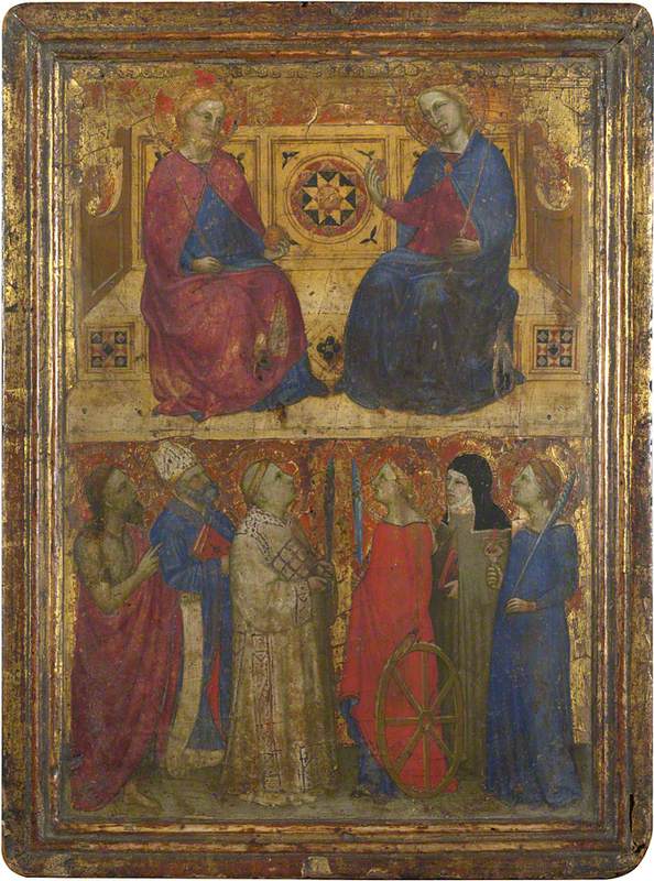 Kristus och Jungfrun med helgonen - Giovanni da Milano