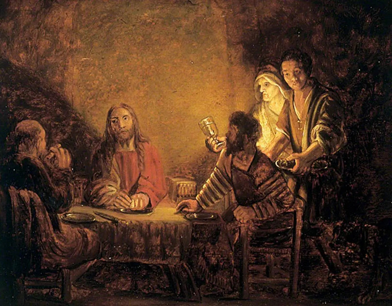 Kristus och lärjungarna (Emmausmåltiden) - Rembrandt