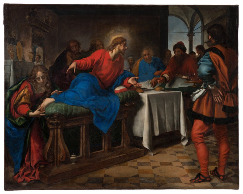 Kristus och Maria Magdalena i Simons hus - Carlo Dolci