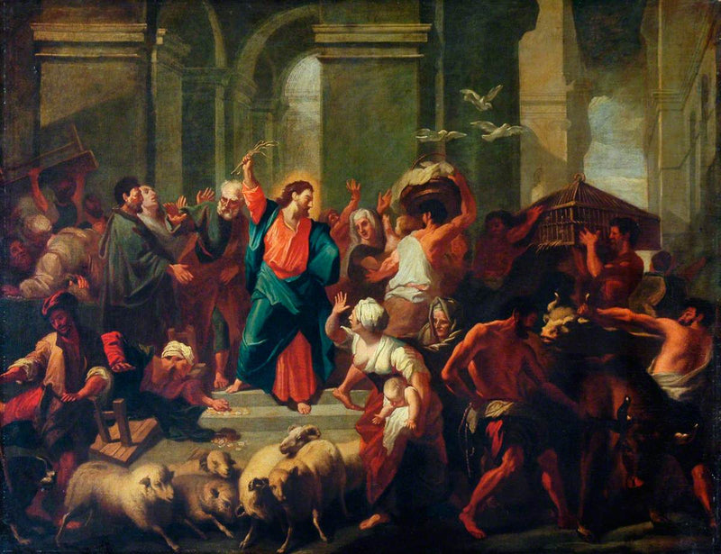 Kristus driver ut handlarna ur templet - Jean-Baptiste Jouvenet