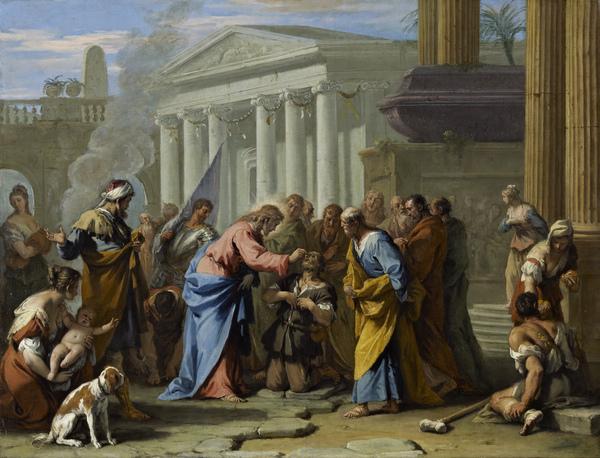 Kristus botar den blinde - Sebastiano Ricci