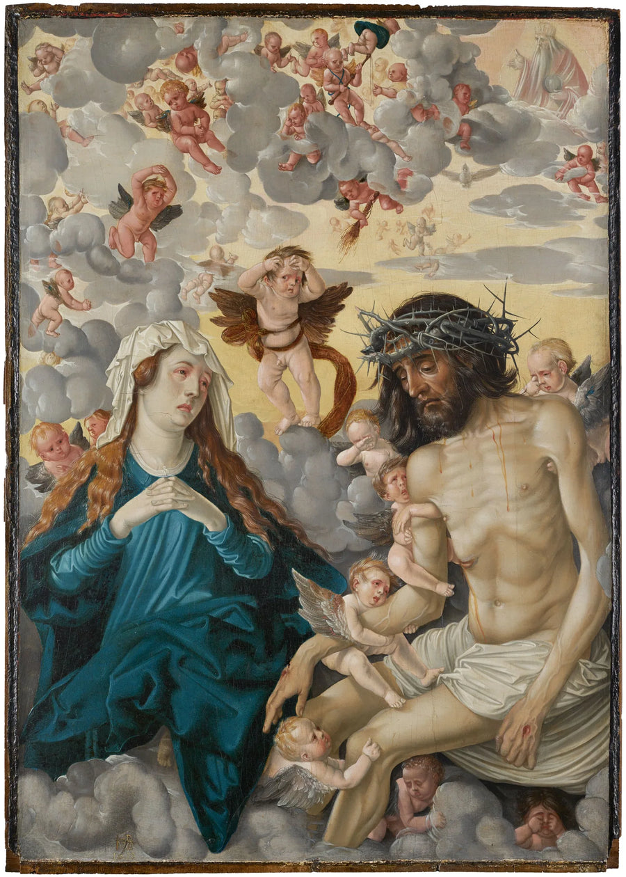 Kristus, smärtans man, grät över Maria och änglarna. - Hans Baldung Grien