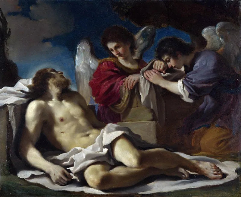 Den döende Kristus som gråts av två änglar - Guercino