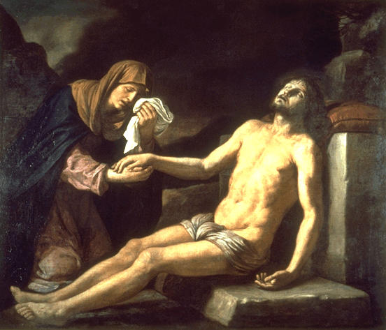 Den döende Kristus som gråter av Jungfru - Guercino